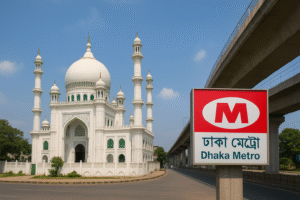 মেট্রোরেল স্টেশনের নিকটবর্তী মসজিদ